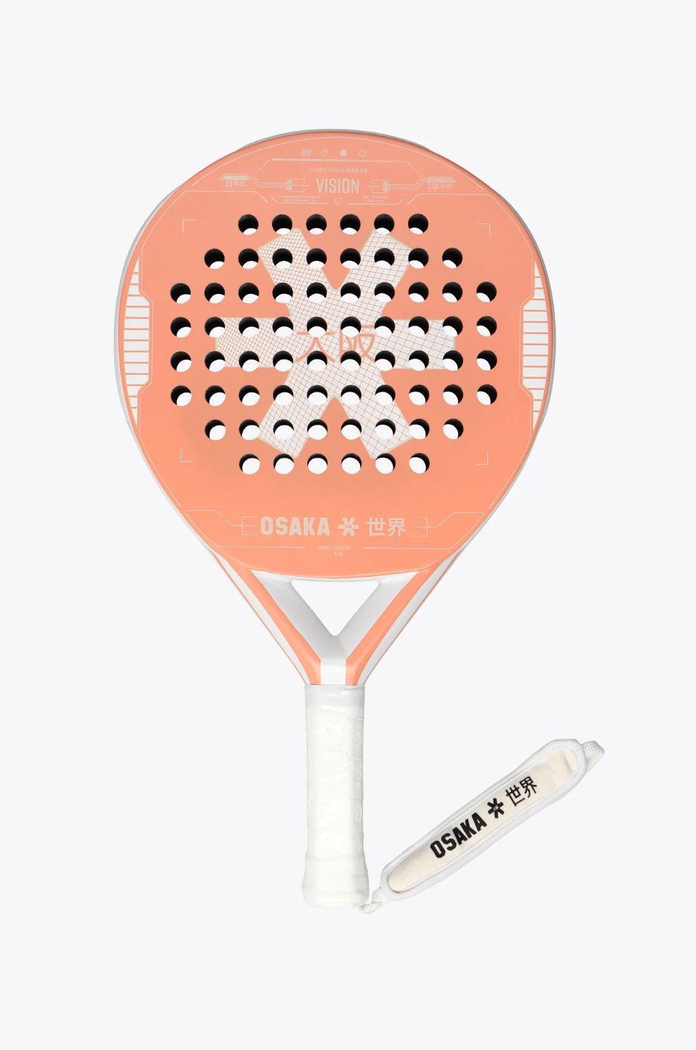 Hvid Osaka Vision Control 2023 Padelbat Peach White - Osaka Padel Bat  - 5404033225259