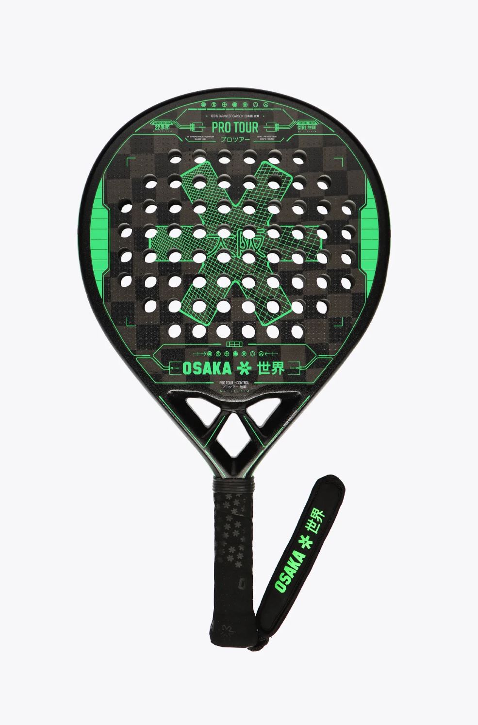 Sort Osaka Pro Tour Control 2022 Padelbat Grøn - Osaka Padel Bat