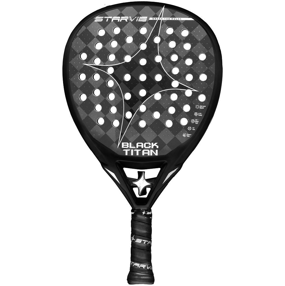 Sort Starvie Black Titan Padelbat - Starvie Padel Bat