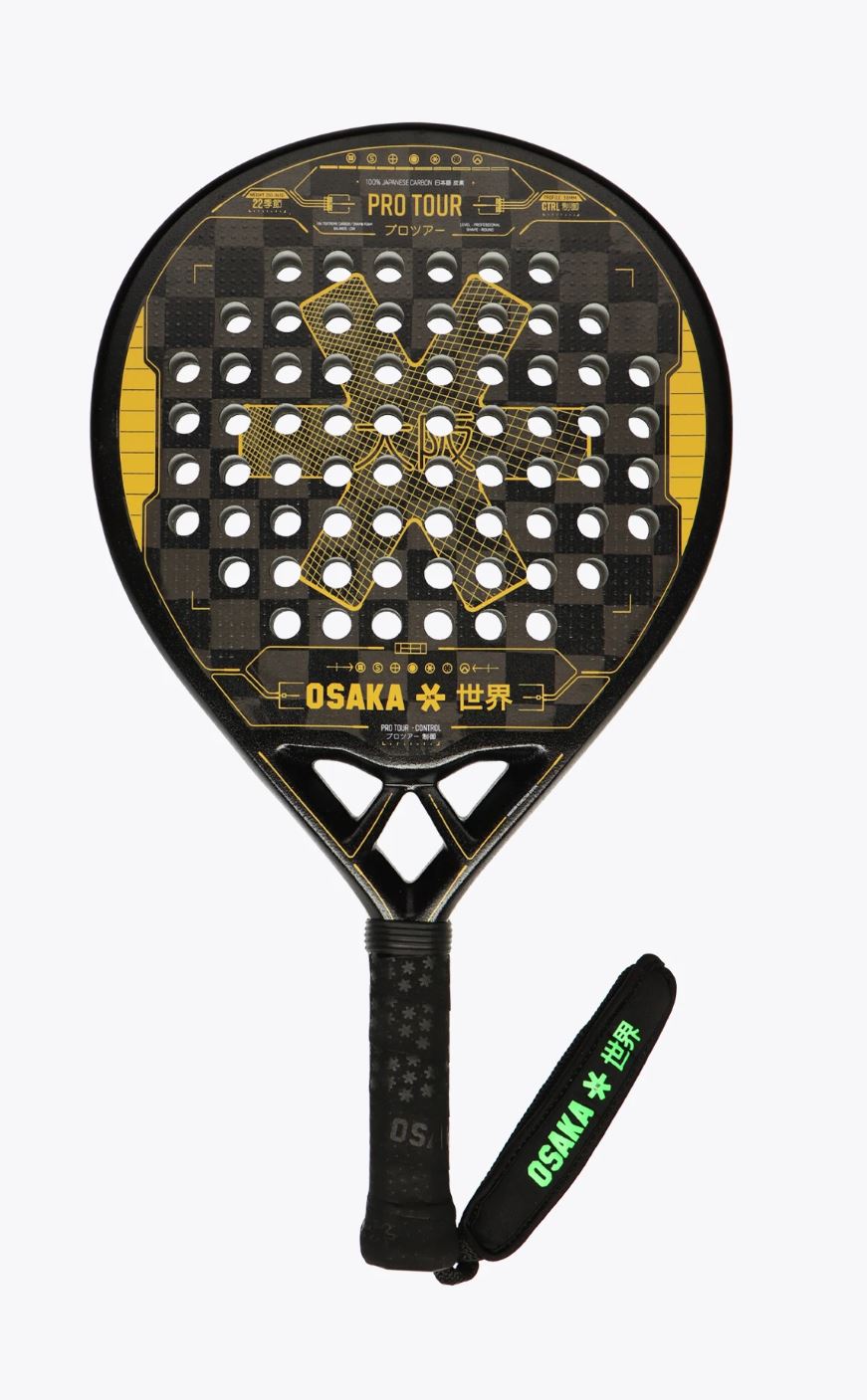Sort Osaka Pro Tour Control 2022 Padelbat Orange Black - Osaka Padel Bat - 5404024598294
