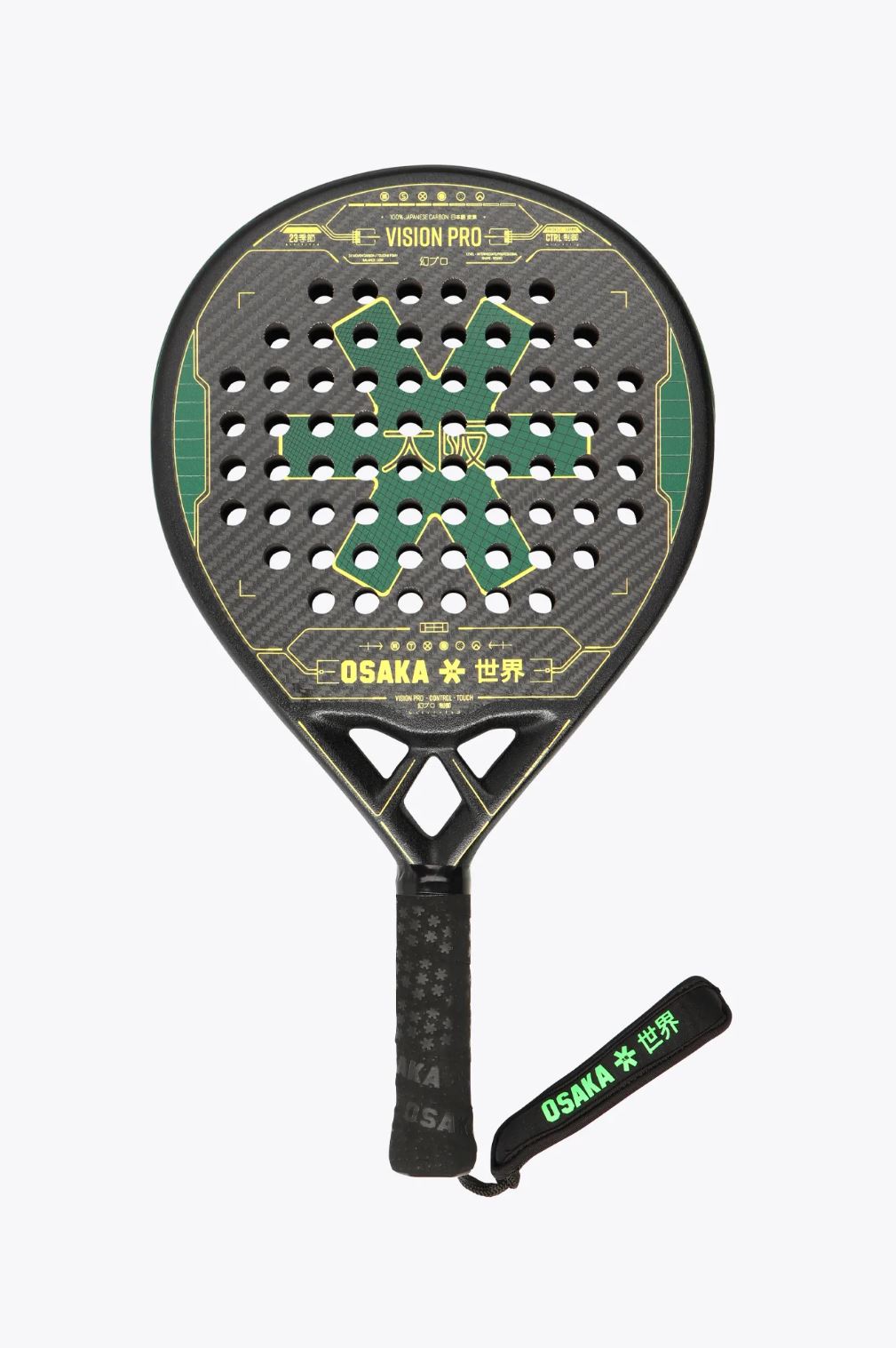 Grøn Osaka Vision Pro Control Touch 2023 Padelbat Green Yellow - Osaka Padel Bat - 17800549
